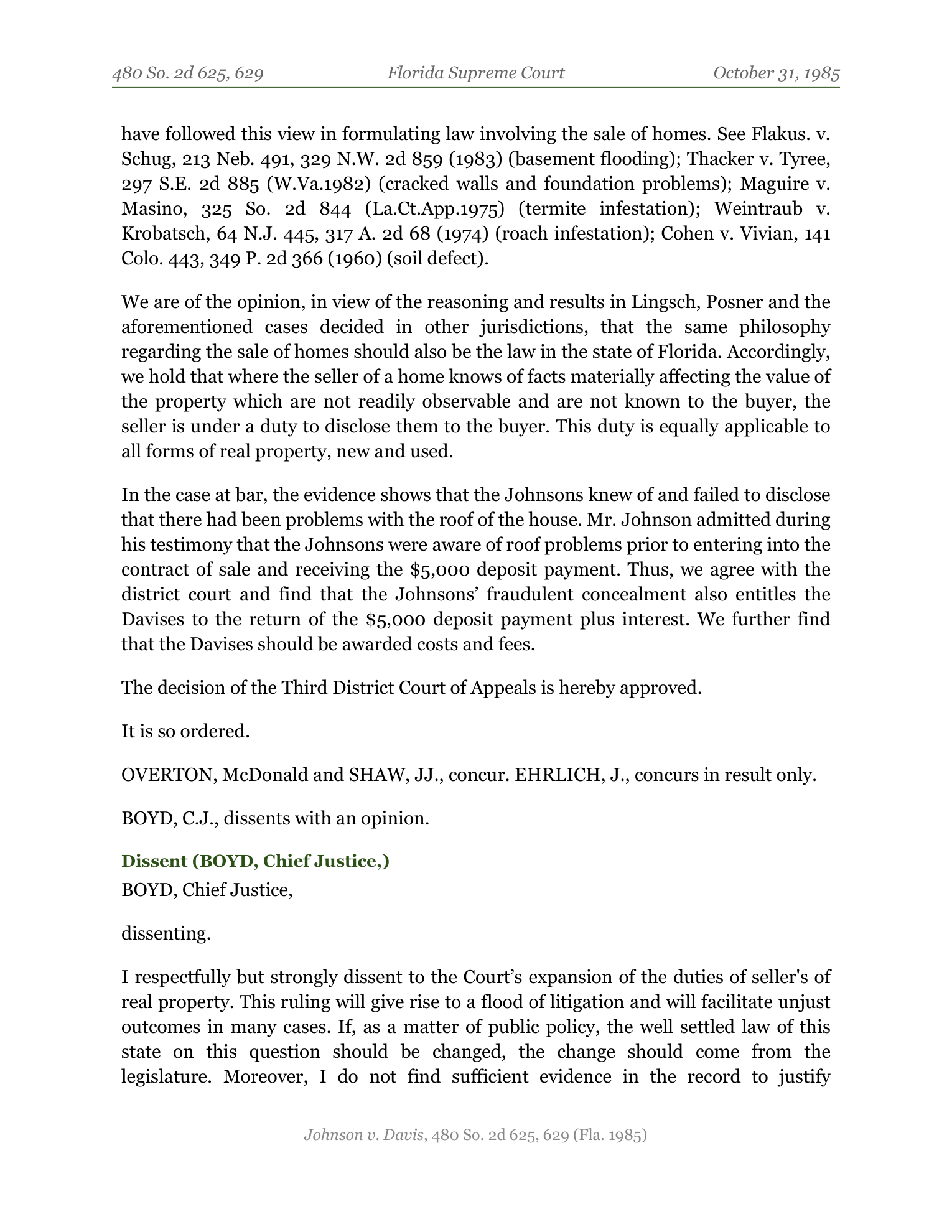 FLexlaw exported PDF page showing case caption, reporter topics, and full opinion text with citation in footer